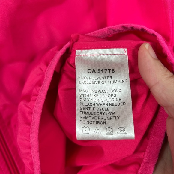 ATC hot pink jacket, M, windbreaker Spring Coat, pockets & hood, Neon Cute - Picture 6 of 7